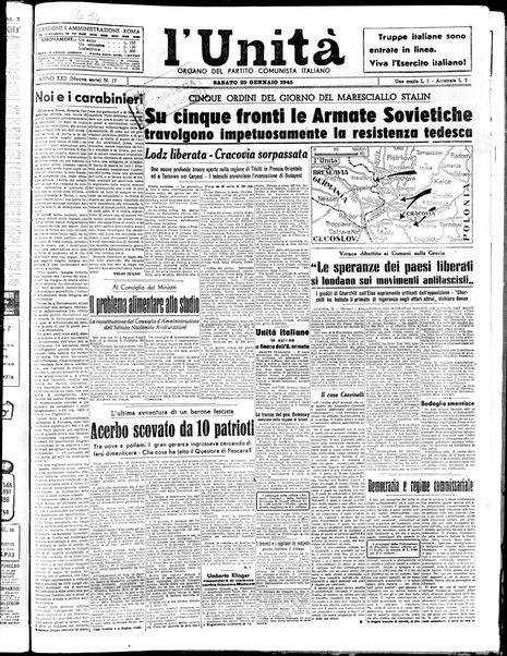 L'Unità : organo centrale del Partito comunista italiano